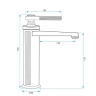 Mezclador de lavabo Rea Monaco bajo, cepillado dorado (REA-B4211)