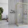 душевая кабина Rea City 80x80 brushed gold, стекло прозрачное (REA-K6444)