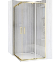 душевая кабина Rea City 80x80 brushed gold, стекло прозрачное (REA-K6444)