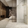 shower partition Rea Aero 100x195 gold (REA-K8440)