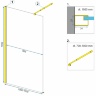 shower partition Rea Aero 100x195 gold (REA-K8440)