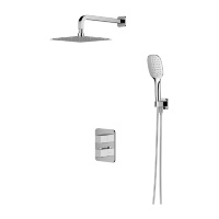 Sistema de ducha empotrado con termostato Omnires Parma cromado (SYSPM11CR)