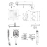concealed shower system with thermostat Omnires Parma chrome (SYSPM11CR)