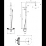 shower system with thermostat Omnires Contour brushed gold (CT8044GLB)