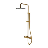 Sistema de ducha con termostato Omnires Contour oro cepillado (CT8044GLB)
