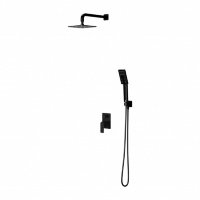 Sistema de ducha empotrado Omnires Baretti negro mate (SYSBA10BL)