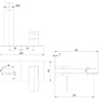 Mezclador de lavabo empotrado Omnires Slide, color grafito (SL7715GR)