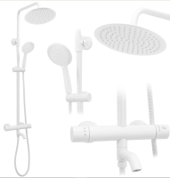 Conjunto de ducha Rea Lungo blanco, con termostato (REA-P6608)