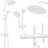 Conjunto de ducha Rea Lungo blanco, con termostato (REA-P6608)