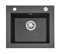 Fregadero de cocina Rea West 48,5x44 negro metalizado (ZLE-00121) + sifón