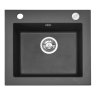 Fregadero de cocina Rea West 48,5x44 negro metalizado (ZLE-00121) + sifón