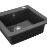 Fregadero de cocina Rea West 48,5x44 negro metalizado (ZLE-00121) + sifón