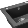 Fregadero de cocina Rea West 48,5x44 negro metalizado (ZLE-00121) + sifón