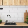 Fregadero de cocina Rea West 48,5x44 negro metalizado (ZLE-00121) + sifón