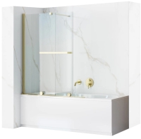 Cortina de ducha Rea Fabian 100x140 cristal transparente dorado (REA-K6526)
