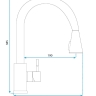 kitchen faucet Rea Cross with pull-out spout, nickel (REA-B5308)