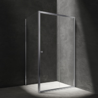 Cabina de ducha Omnires Bronx 130x90cm cristal de seguridad, cromo (BR1390CRTR)