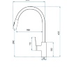 Grifo monomando de cocina Rea Soul dorado/negro (REA-B6205)