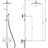 shower system with thermostat Omnires Y graphite (Y1244SUGR)