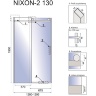 Puerta de ducha Rea Nixon-2 130x190 cristal de seguridad, transparente, izquierda (REA-K5004)