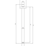 Omnires chrome ceiling shower bracket, 34 cm (RS21CR)