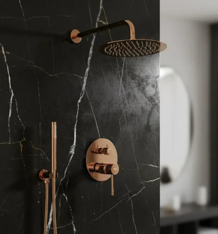 душевая система Rea Lungo Diamond скрытого монтажа, copper +  box (REA-P5657)