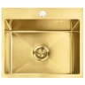 Fregadero de cocina Rea Leo 50x45 con sifón, dorado cepillado (ZLE-06004)