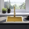 Fregadero de cocina Rea Leo 50x45 con sifón, dorado cepillado (ZLE-06004)