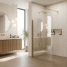 душевая стенка Rea Heaven 90x200 безопасное стекло, прозрачное brush gold (REA-K6685)