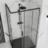 shower cabin Rea Punto 80x100 black safety glass, transparent (REA-K4806)