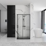 shower cabin Rea Punto 80x100 black safety glass, transparent (REA-K4806)