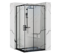 Cabina de ducha Rea Punto 80x100 cristal de seguridad negro, transparente (REA-K4806)