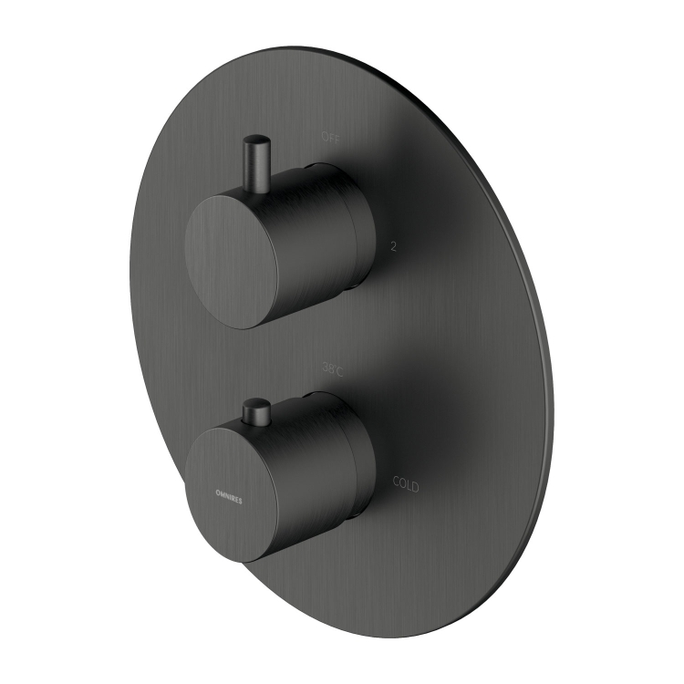 concealed bath and shower mixer with thermostat Omnires Y graphite (Y1236ROGR)