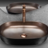 Lavabo Rea Cleo 60,5x41 negro/cobre cepillado (REA-U6383)