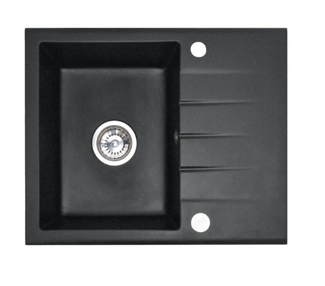 Fregadero de cocina Rea North 48,5x59,5 pintado negro (ZLE-00125) + sifón
