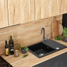 Fregadero de cocina Rea North 48,5x59,5 pintado negro (ZLE-00125) + sifón
