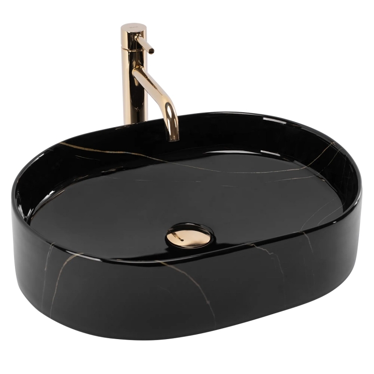 washbasin Rea Nadia 50x38 black stone (REA-U9240)