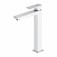 Mezclador de lavabo Omnires Parma cromo/blanco, alto (PM7412CRB)