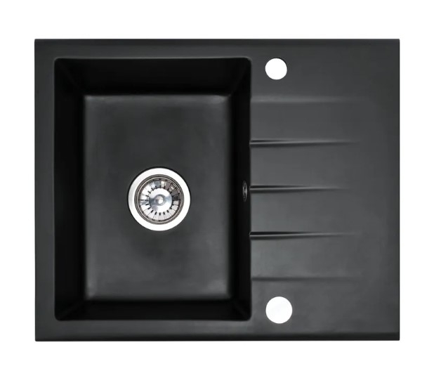 Fregadero de cocina Rea North 48,5x59,5 negro metalizado (ZLE-00126) + sifón