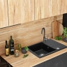 Fregadero de cocina Rea North 48,5x59,5 negro metalizado (ZLE-00126) + sifón