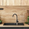 Fregadero de cocina Rea North 48,5x59,5 negro metalizado (ZLE-00126) + sifón