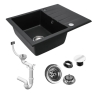 Fregadero de cocina Rea North 48,5x59,5 negro metalizado (ZLE-00126) + sifón