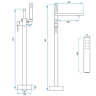 Bath mixer Rea Flores freestanding, chrome (REA-B2712)