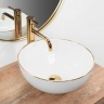 Lavabo Rea Stella 36x36 borde oro blanco (REA-U7445)