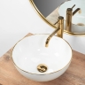Lavabo Rea Stella 36x36 borde oro blanco (REA-U7445)