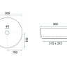 washbasin Rea Sami 36x36 ecru shiny (REA-U4590)