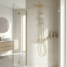 душевая система для душа с термостатом Rea Lungo brushed gold (REA-P6730)