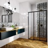 shower door Rea Alex 100x190 black transparent glass (REA-K9639)