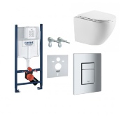 toilet Omnires Ottawa 49x37 rimless suspended, seat duroplast + installation Grohe Rapid Sl (38721000 + OTTAWAMWBP)