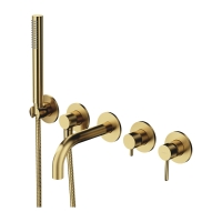 Omnires Y 5-hole brushed brass bath mixer (Y1237/1SBSB)